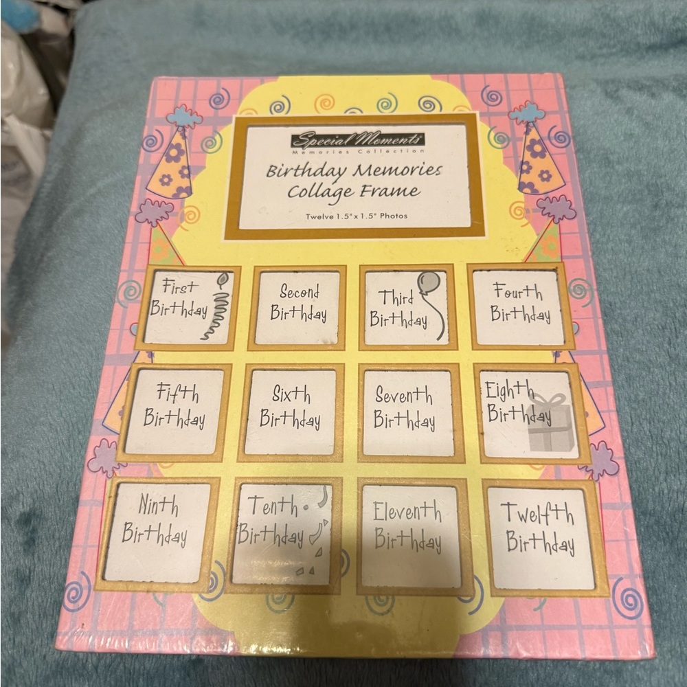 Special Moments Birthday Memories Collage Frame - Pink and Yellow